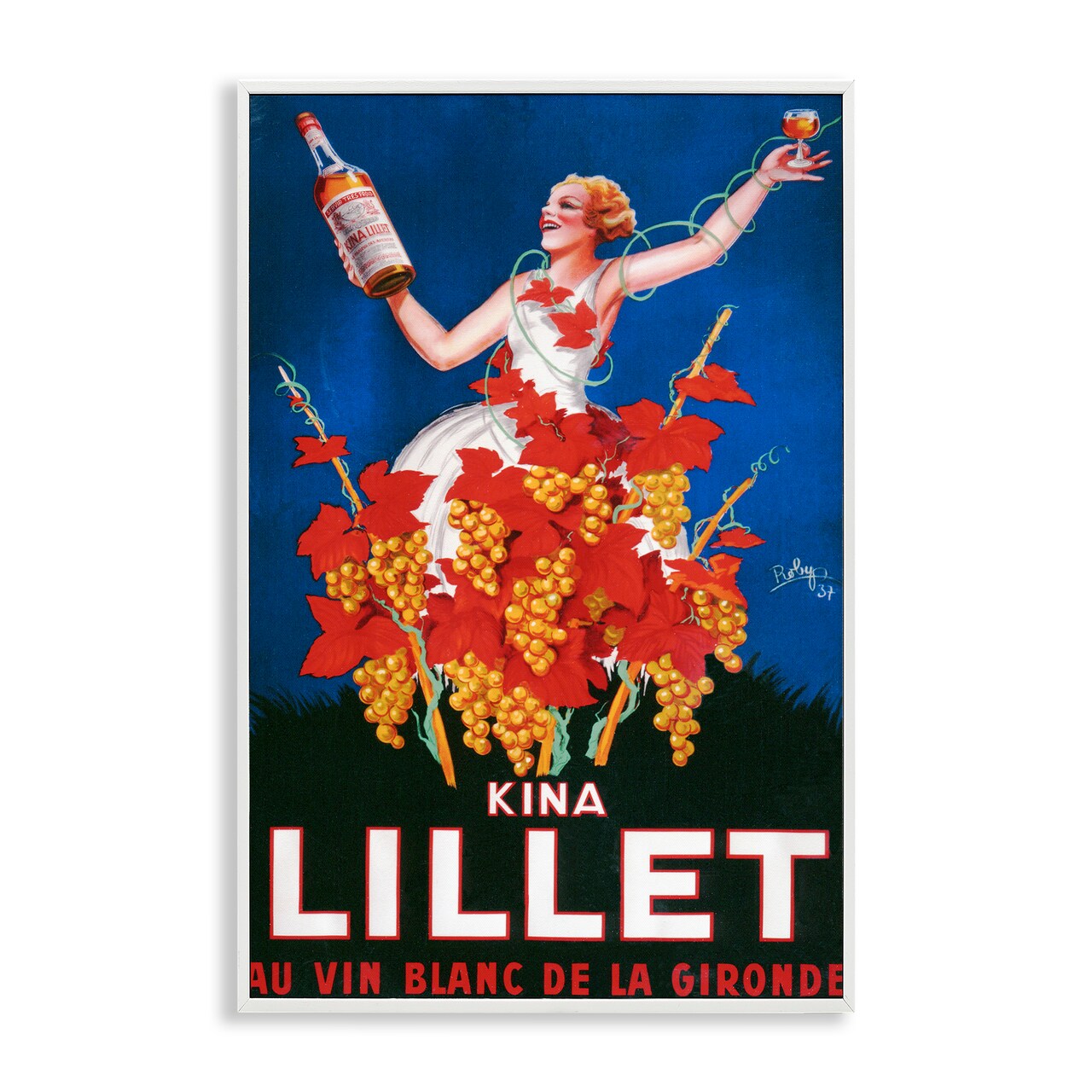 Stupell Industries Vintage Kina Lillet Wine Framed Giclee By Marcus Jules